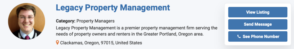 Results in our real estate directory for the Legacy Property Management company